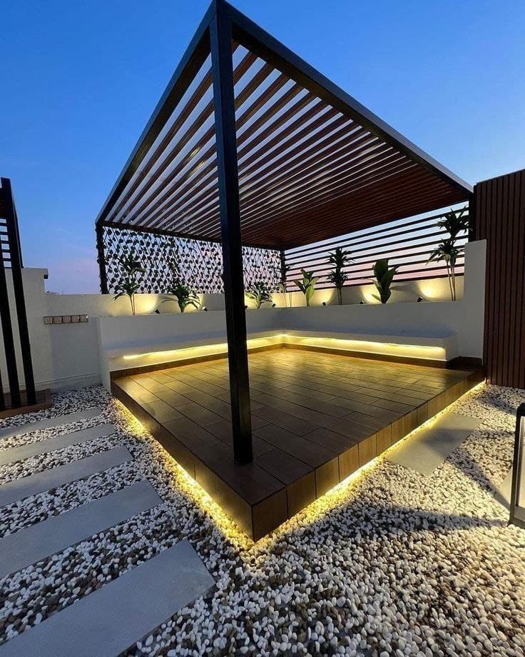 أفكار تصميم البرجولات الحديثة للحدائق